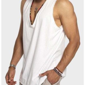 Personality Trend Men's Large Size Outer Wear Sleeveless Vest T-Shirt