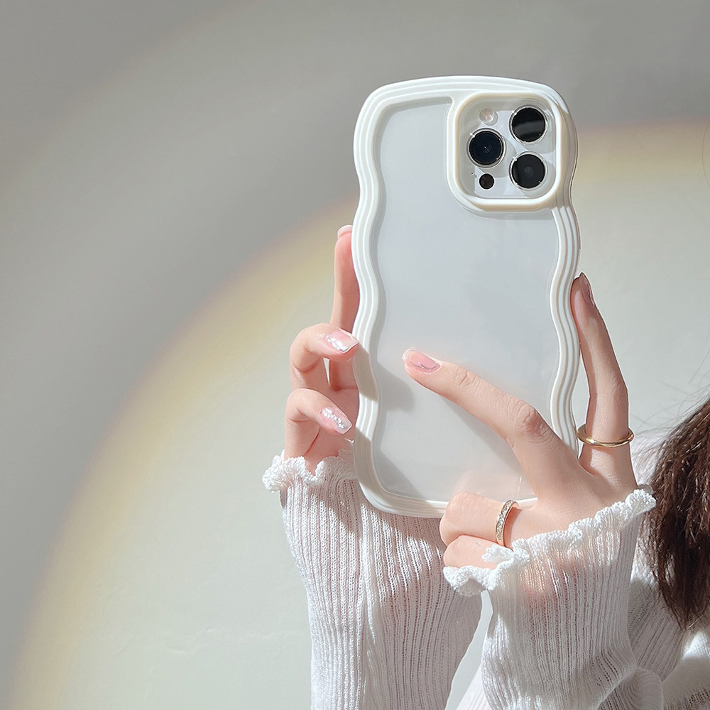 Wave Border Solid Color Phone Case Cover - Image 6