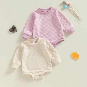 Baby Checkerboard Long Sleeve Butt Wrap Clothes
