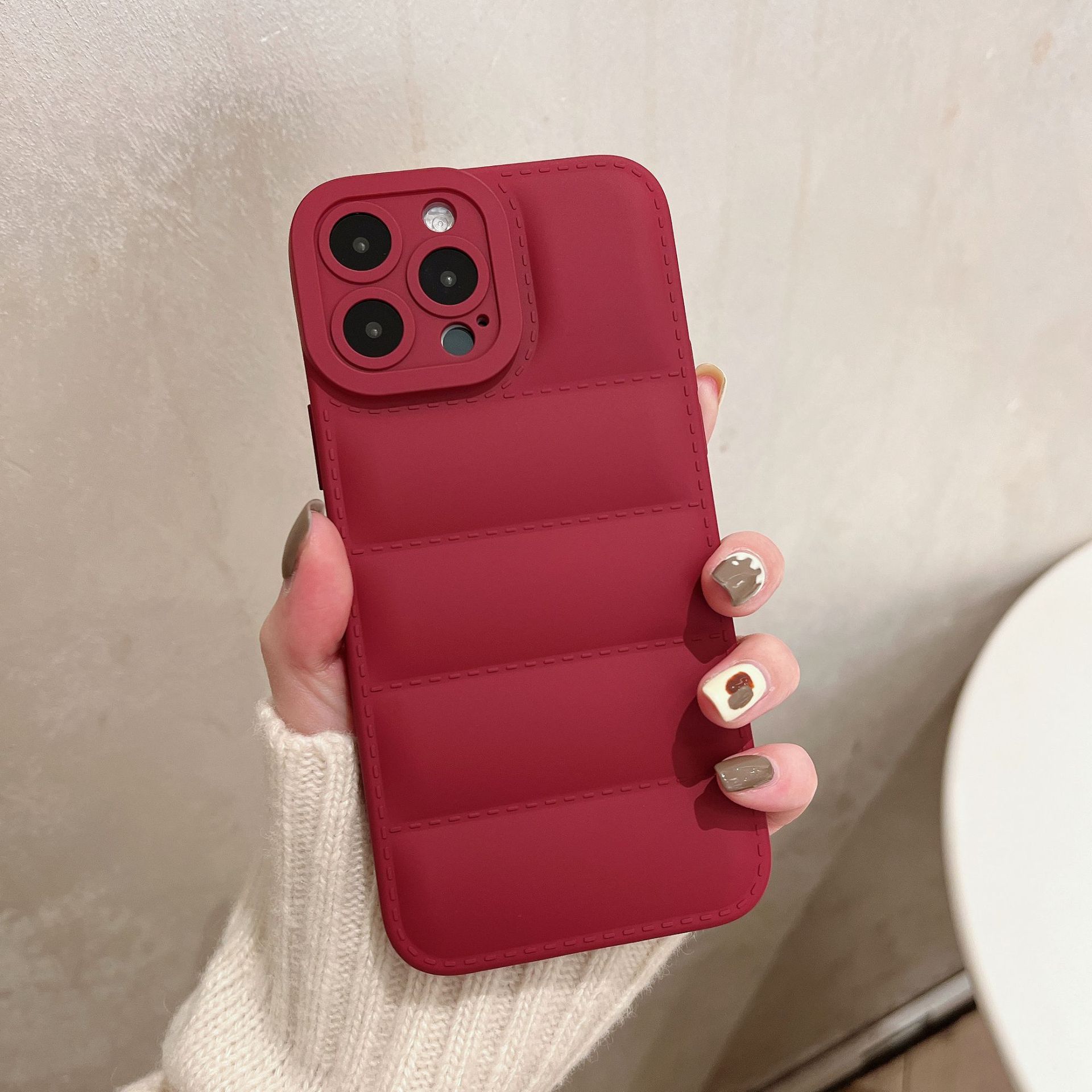 Fashion Solid Color Down Jacket Phone Case - Image 2