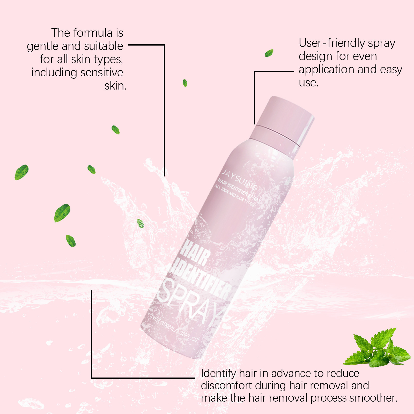 Hair Identifier Spray Set For Face Shaving Moisturizing Dermaplaner Spray For Face Shaving Skin Care - Image 3