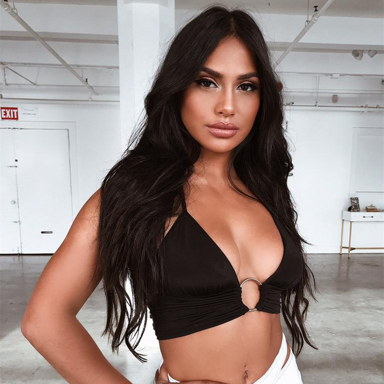 Sexy Hollow Out Metal Adornment Shows Navel Condole To Take Vest - Image 3