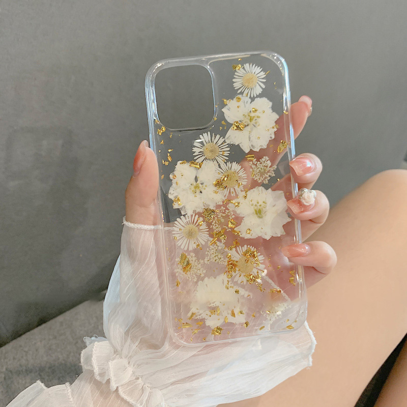 Compatible With , Compatible With , Gold Foil Tin Foil Lotus For Iphone12pro Max Mobile Phone Shell 11 Soft Shell 78plus Female Xs Xr - Image 3