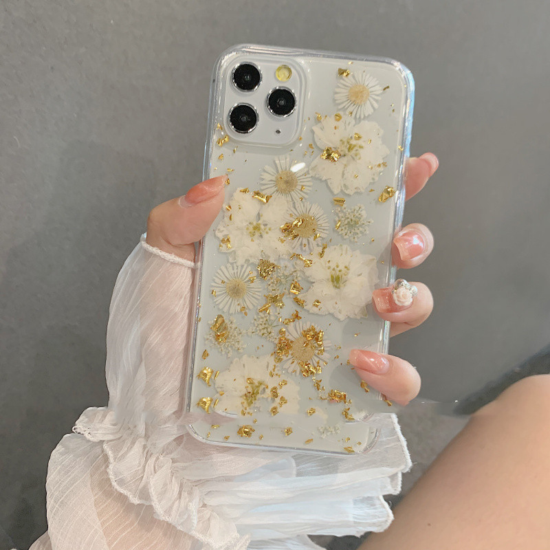 Compatible With , Compatible With , Gold Foil Tin Foil Lotus For Iphone12pro Max Mobile Phone Shell 11 Soft Shell 78plus Female Xs Xr - Image 4