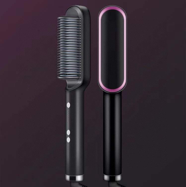 New 2 In 1 Hair Straightener Hot Comb Negative Ion Curling Tong Dual-purpose Electric Hair Brush - Image 7