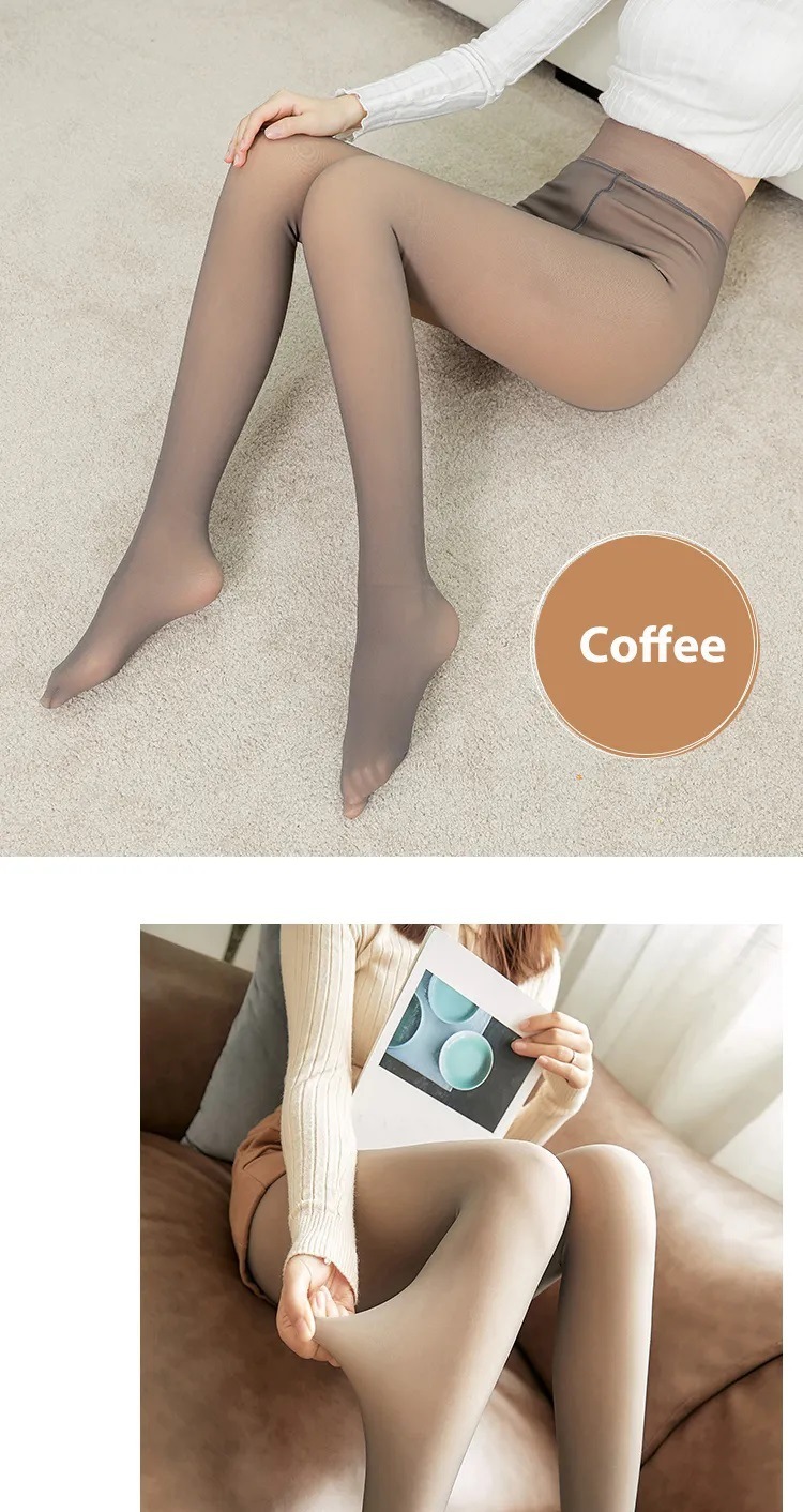 Women's Transparent Fleece Lined Stockings - Image 7