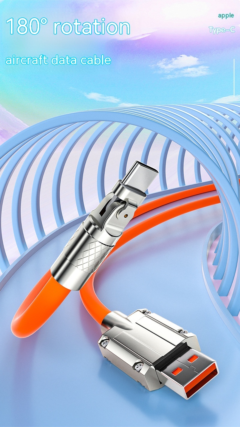 Mobile Game Rotating Elbow Data Super Fast Charge Charging Cable - Image 6