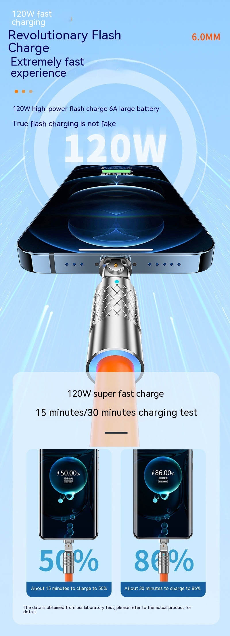 Mobile Game Rotating Elbow Data Super Fast Charge Charging Cable - Image 7