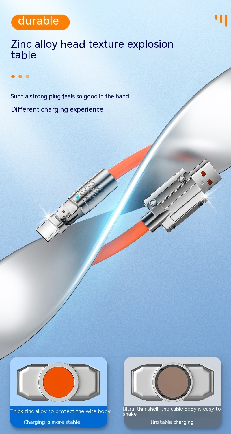 Mobile Game Rotating Elbow Data Super Fast Charge Charging Cable - Image 8