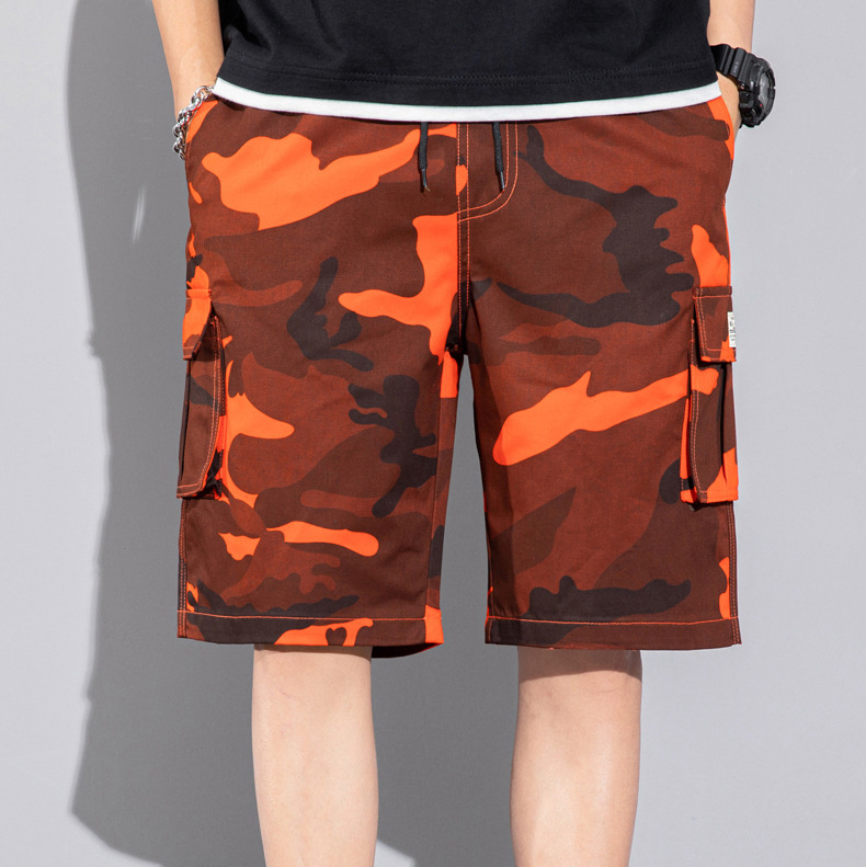 Casual Drawstring Cargo Shorts With Multi Pocket Summer Outdoor Men's Beach Pants - Image 8