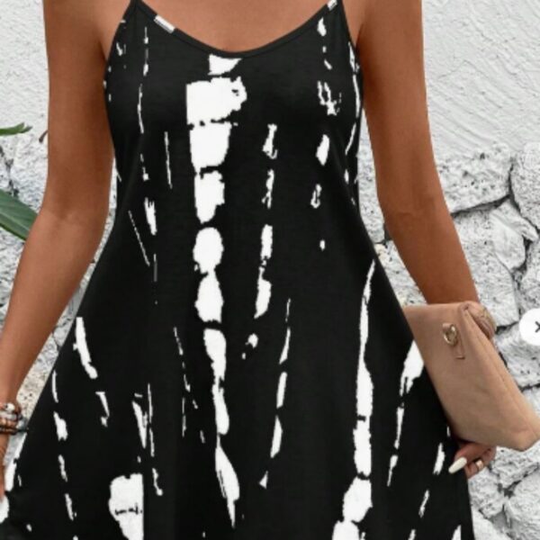 SHEIN LUNE Summer Casual Tie Dye Spaghetti Strap Dress For Holiday