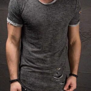 Men's Short Sleeve Ripped T-Shirt