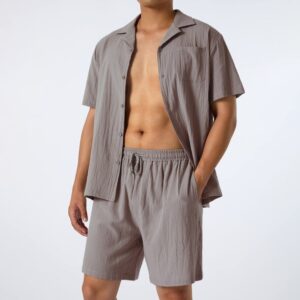 Men's Fashion Loose Casual Men's Shirt Two-Piece Set