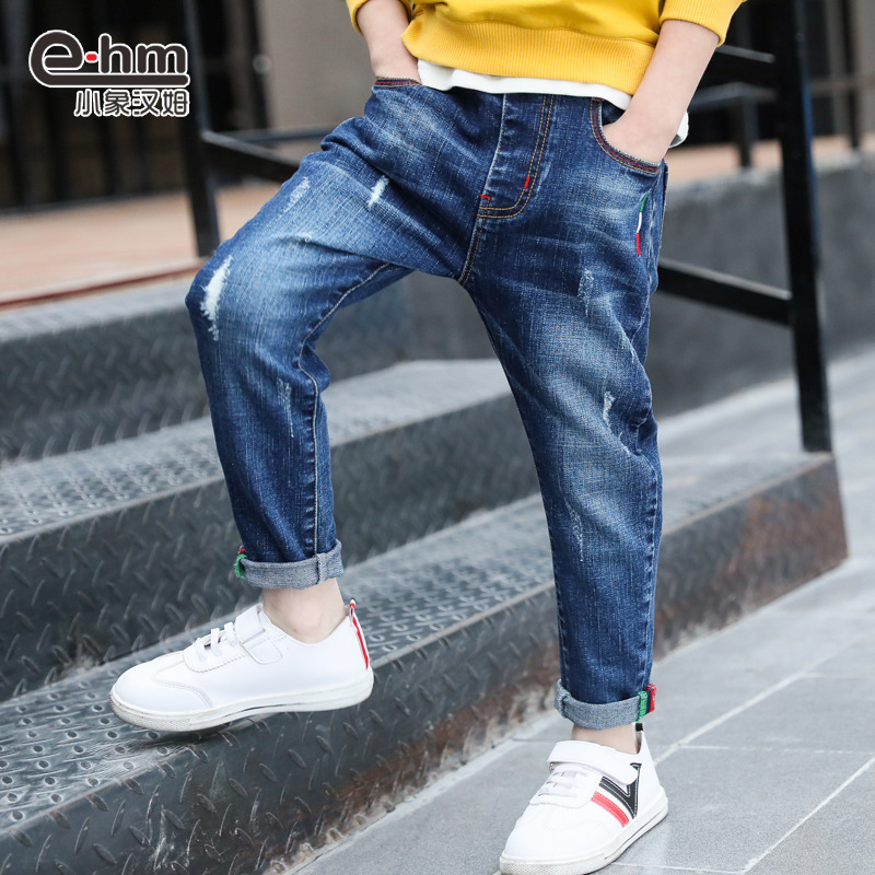 Boys' denim trousers, new style, big children's trousers, spring and autumn children's trousers - Image 3