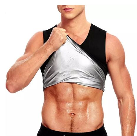 Fitness Corset Men's Shapewear Heat Trapping Shirt Sweat Body Shaper Vest Bodysuit - Image 7