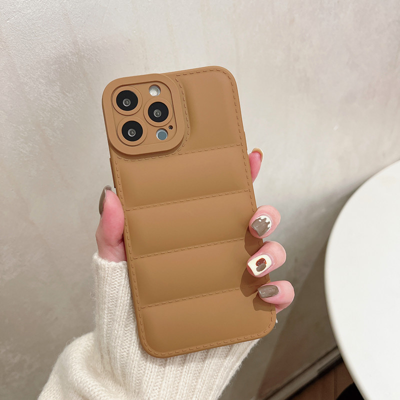 Fashion Solid Color Down Jacket Phone Case - Image 5
