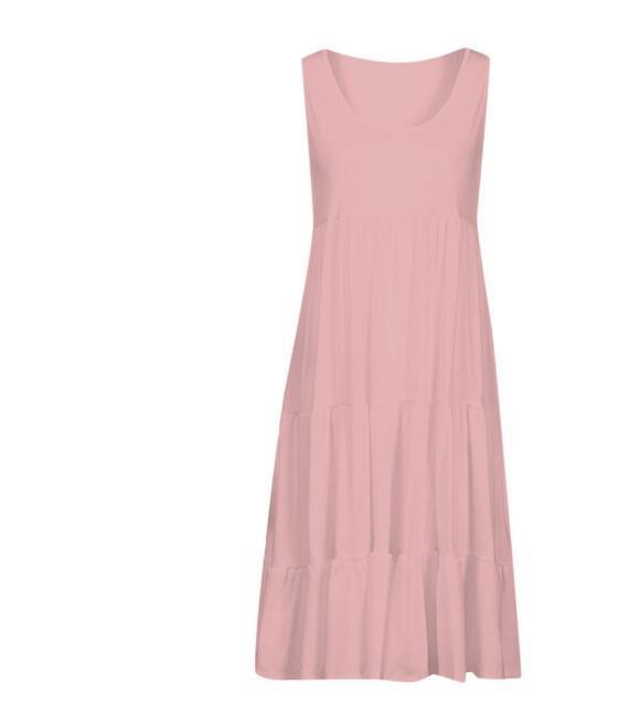 Sleeveless round neck splicing large beach skirt - Image 7