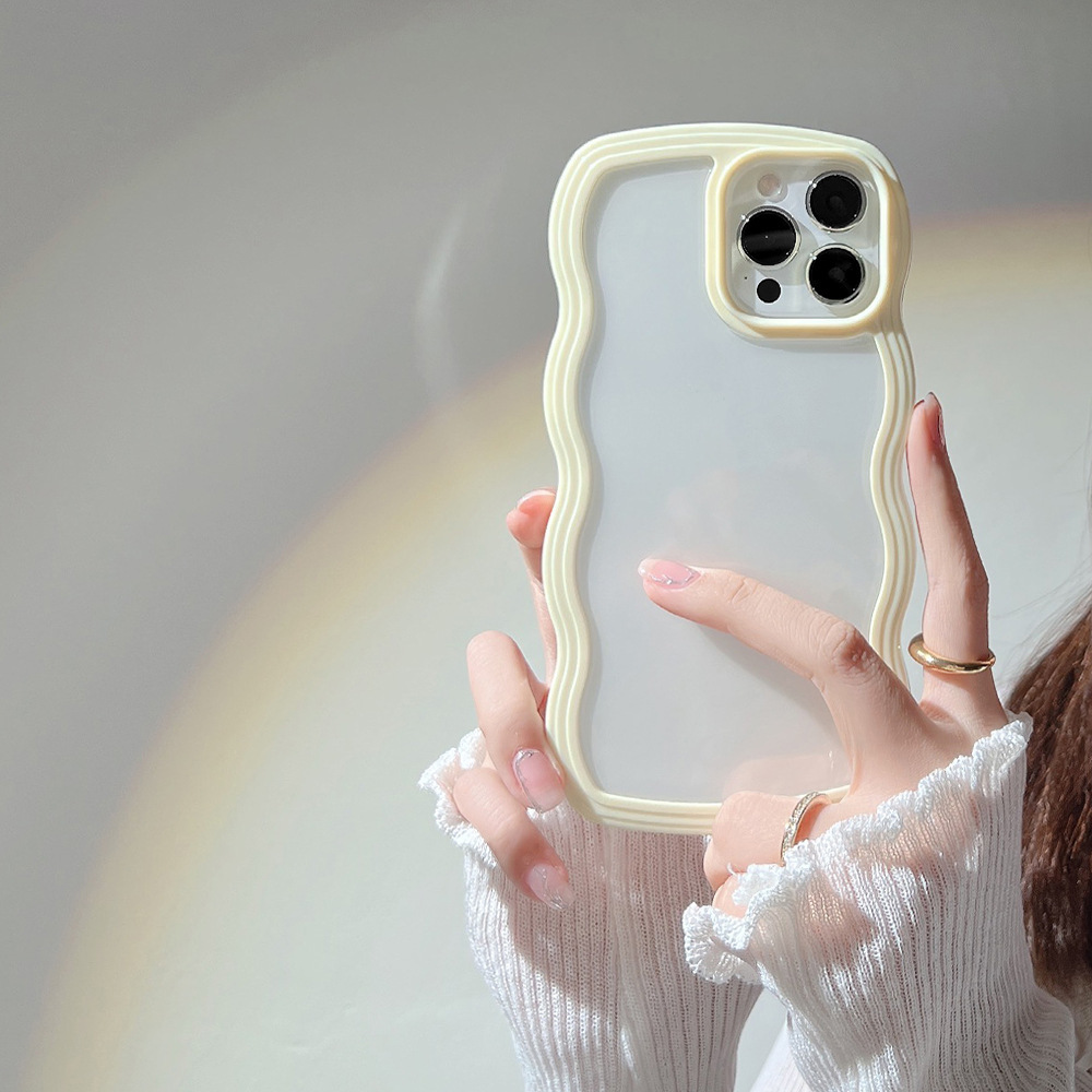 Wave Border Solid Color Phone Case Cover - Image 10