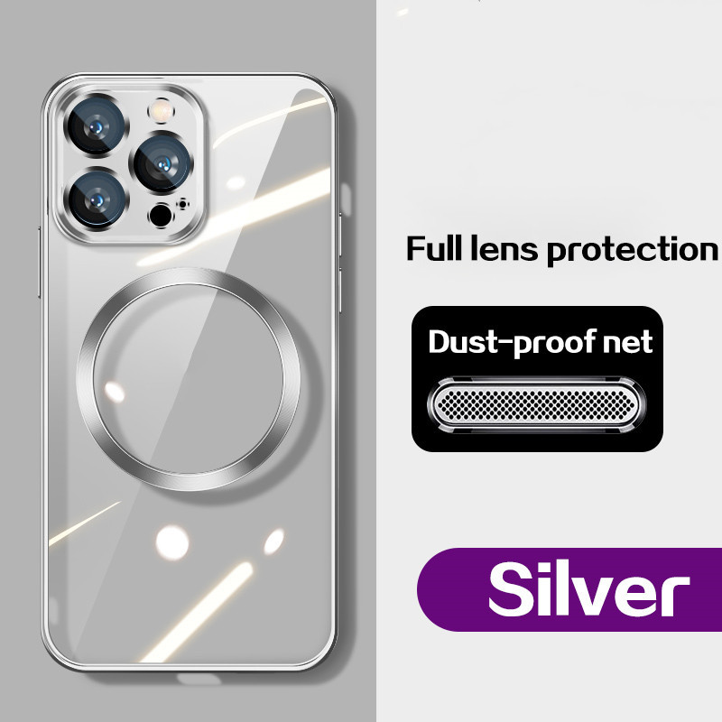 Wireless Magnetic Charging Dust-proof Screen Electroplating Mobile Phone Case - Image 6
