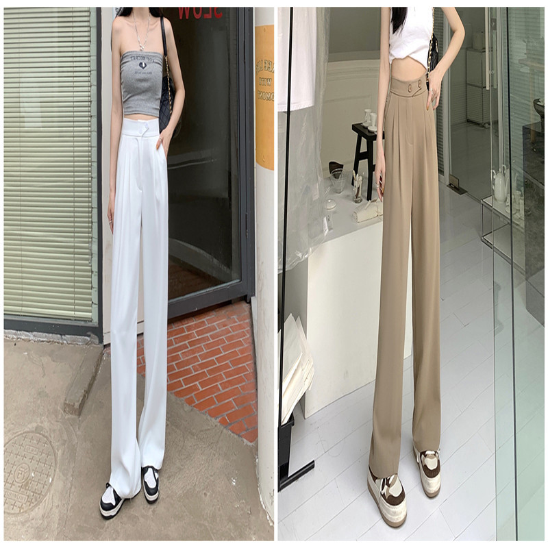 Women's New High Waist Loose Drape Suit Wide Leg Pants - Image 6
