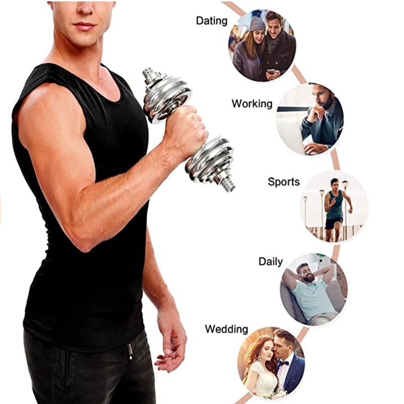 Fitness Corset Men's Shapewear Heat Trapping Shirt Sweat Body Shaper Vest Bodysuit - Image 5