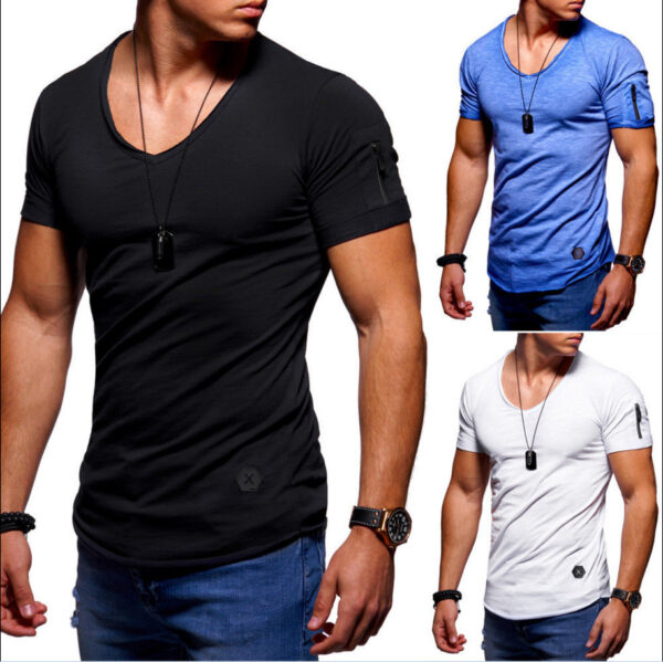 Round Neck Slim Short Sleeve Men's T-Shirt Bottoming Shirt