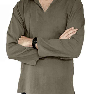 Round Neck Cotton And Linen Ethnic Style Men's T-shirt