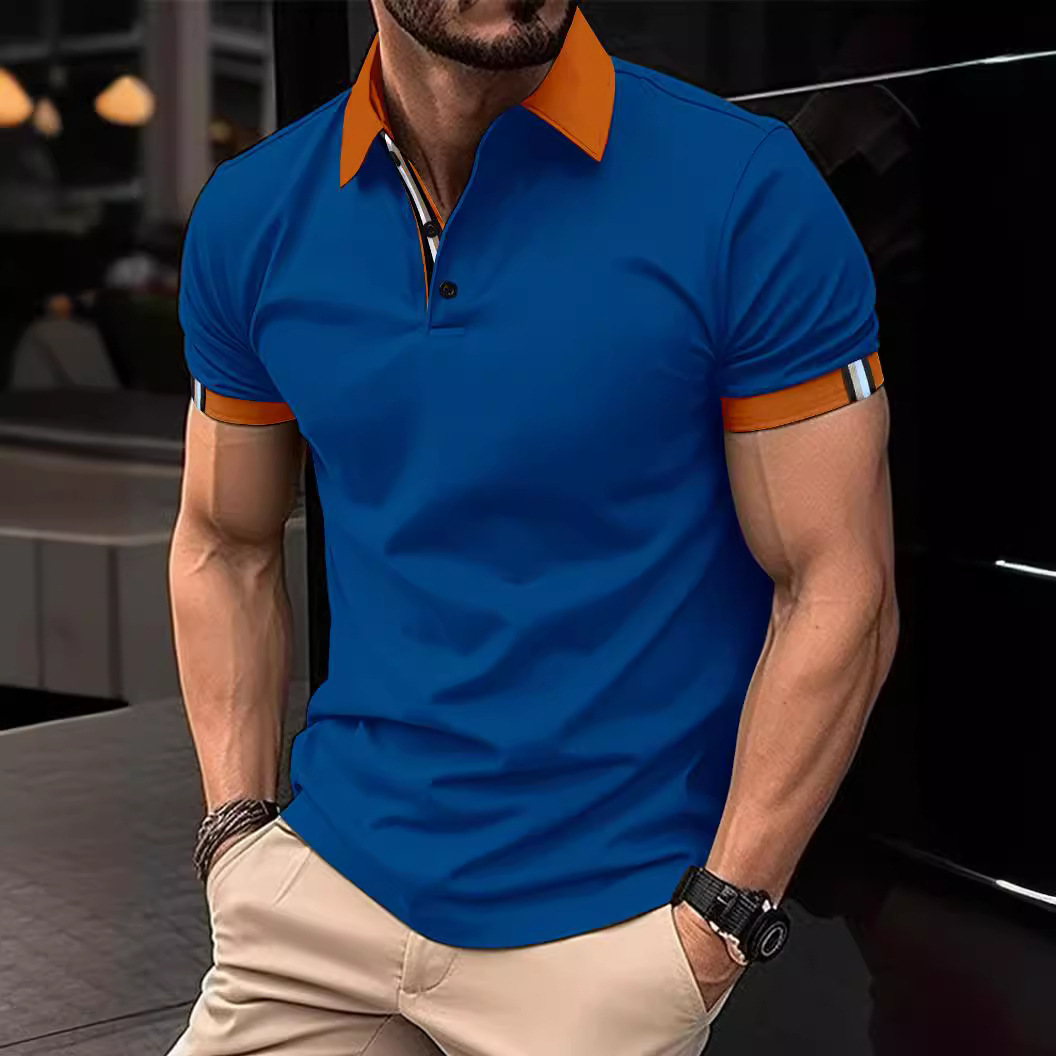 Men's Casual Button Solid Color Short Sleeves - Image 2