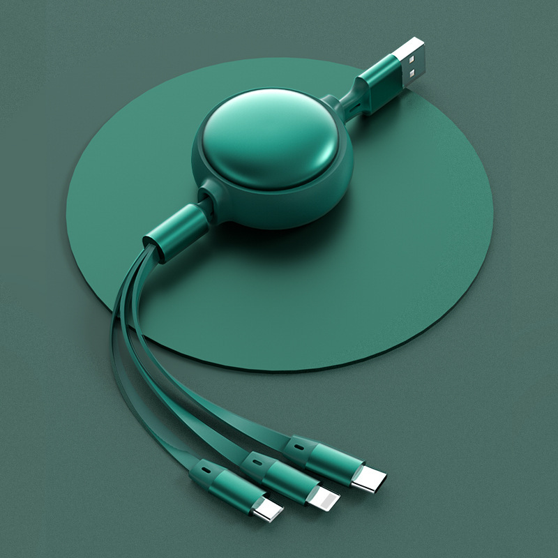 3 In1 USB Cable Micro USB Type C Cable 3 In 1 2.4A Retractable USB C Charging Cable - Image 6
