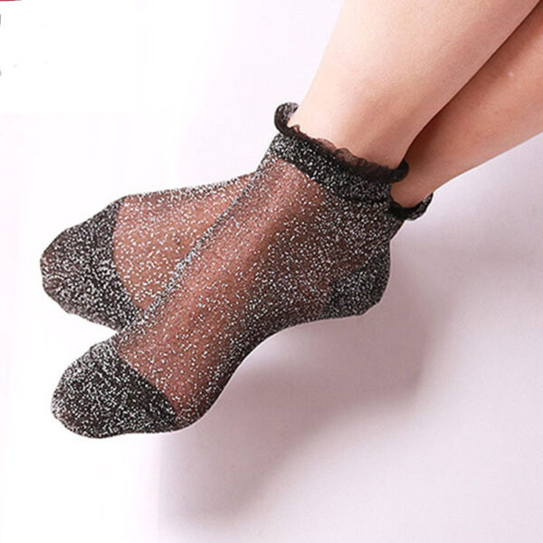 Ladies glitter lace socks