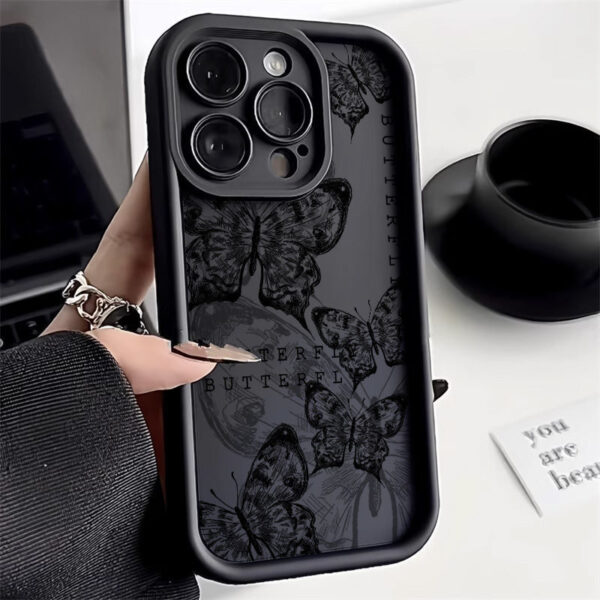 Retro Butterfly Print Drop-resistant Phone Case