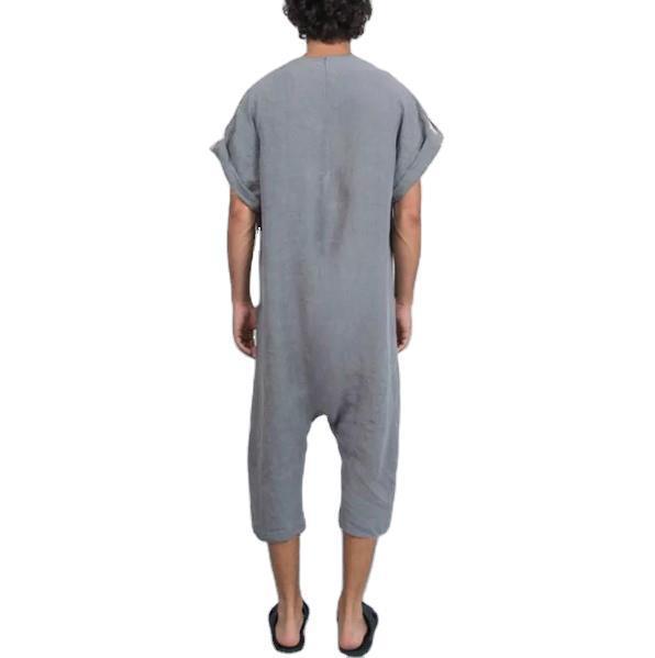 Men's T-Shirt One Piece Linen Personalized Casual Jumpsuit - Image 4