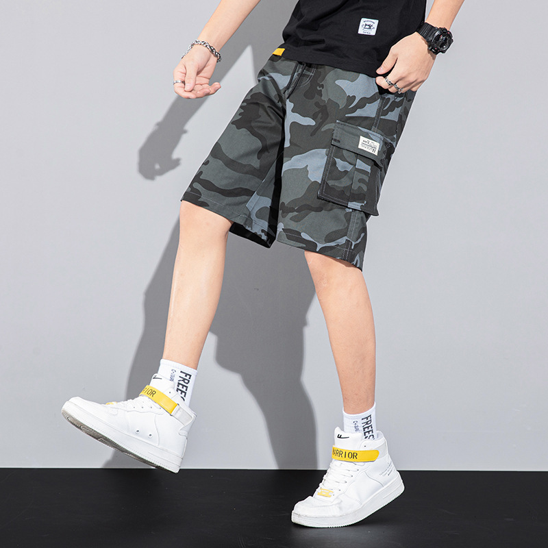 Casual Drawstring Cargo Shorts With Multi Pocket Summer Outdoor Men's Beach Pants - Image 5