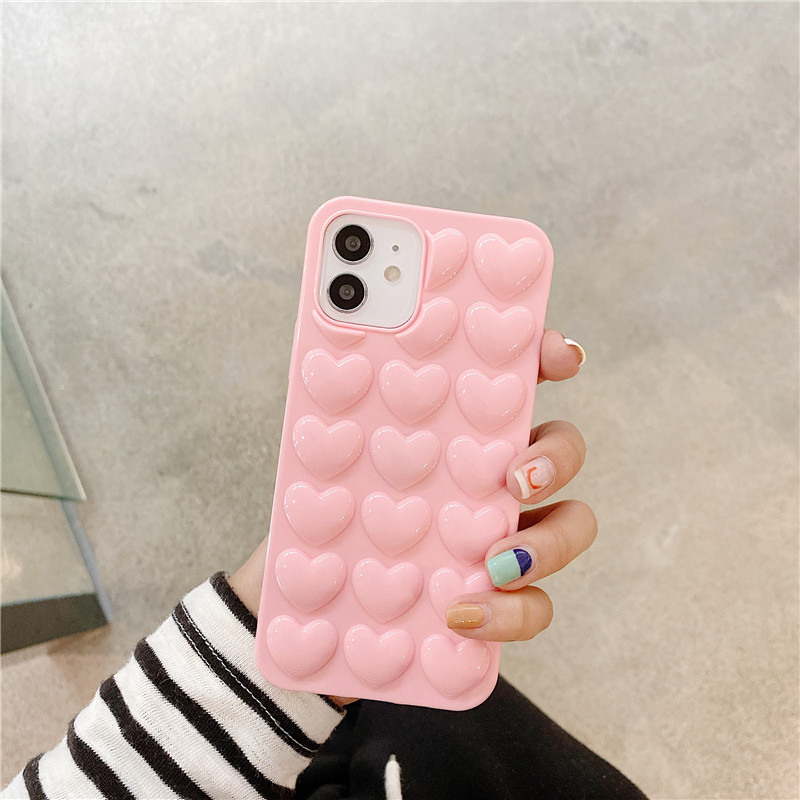 Peach Heart Phone Case Silicone Lanyard Protective Cover - Image 2