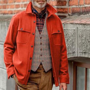 Men's Solid Color Jacket Slim Fit Single Breasted Jacket Top