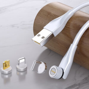 Three In One Data Cable 540 Degree Rotation Spherical Magnetic Charging
