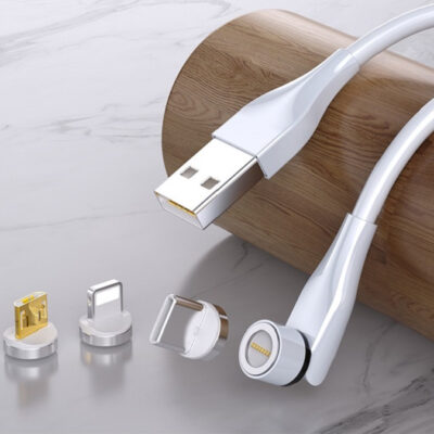 Three In One Data Cable 540 Degree Rotation Spherical Magnetic Charging