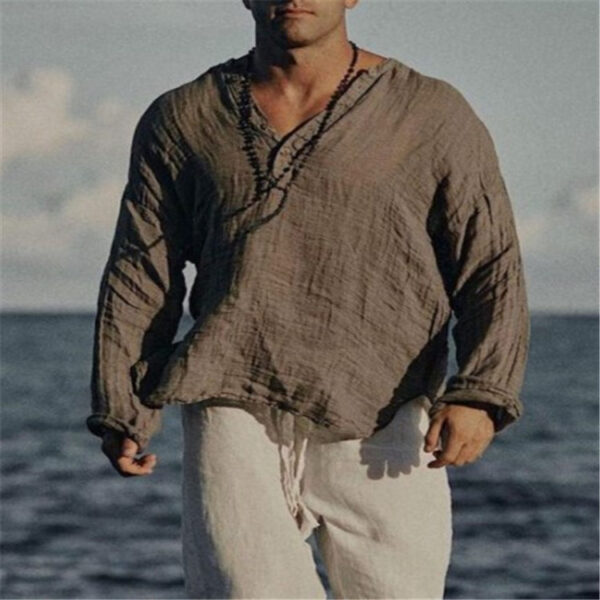 Men's Summer Loose Cotton Linen Casual Shirt