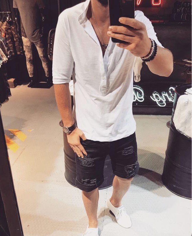 Trendy Men's Solid Color Mid-sleeve T-shirt - Image 2