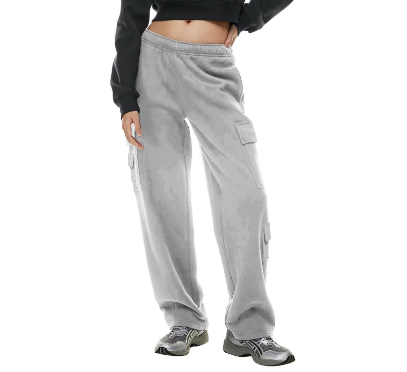 Women's Fashion Work Clothes Pocket Sweatshirt Trousers - Image 4