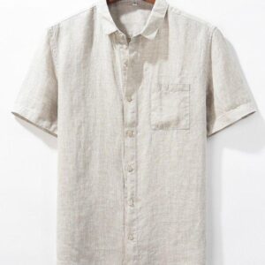 Cotton And Linen Loose Youth Ordinary Solid Color Casual Shirt