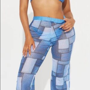 Abigale 3 Piece Bikini Pants Set - Denim