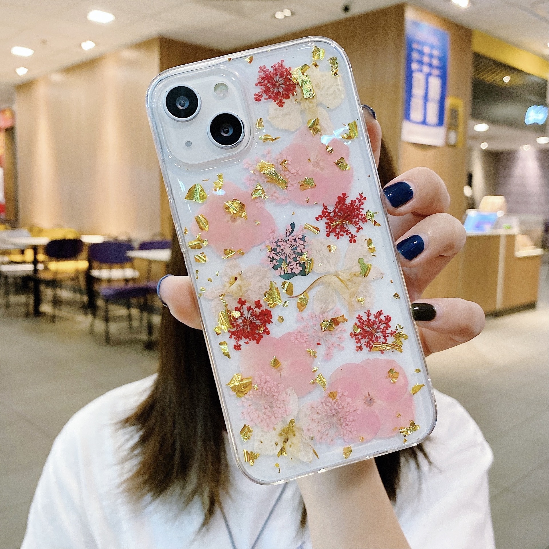 Compatible With , Compatible With , Gold Foil Tin Foil Lotus For Iphone12pro Max Mobile Phone Shell 11 Soft Shell 78plus Female Xs Xr - Image 5