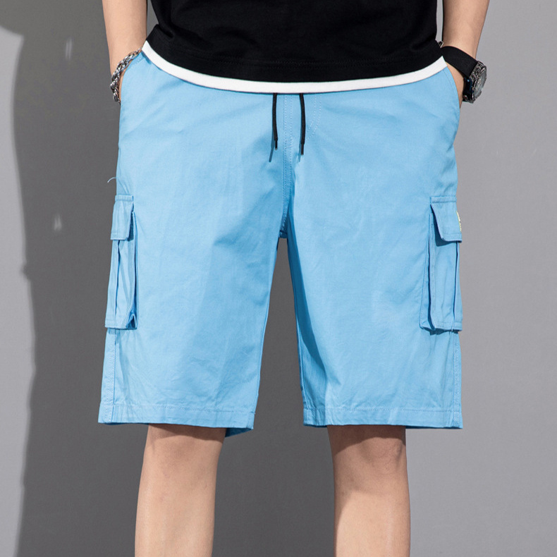 Casual Drawstring Cargo Shorts With Multi Pocket Summer Outdoor Men's Beach Pants - Image 7