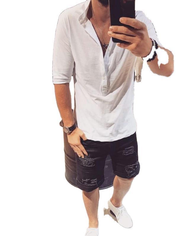 Trendy Men's Solid Color Mid-sleeve T-shirt - Image 5