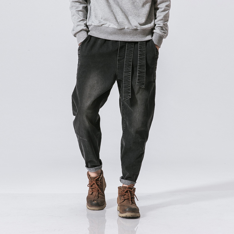 Retro Loose Denim Trousers Fashion Plus Size Men - Image 6