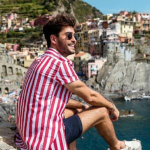 Summer Striped Casual Men's Shirt Short Sleeve Shirt