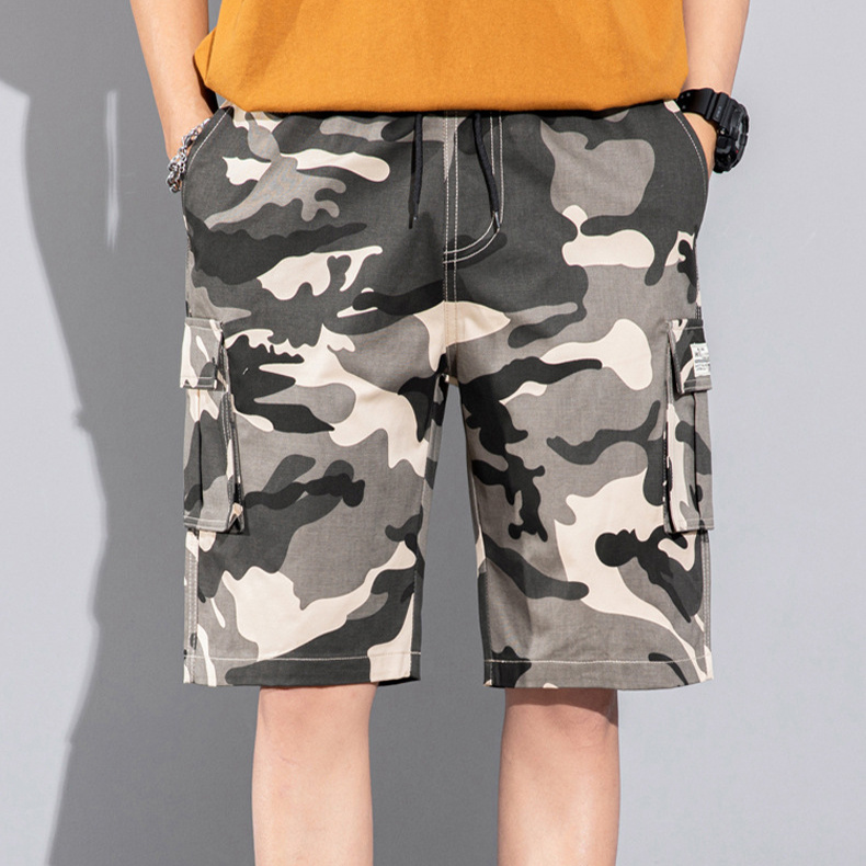 Casual Drawstring Cargo Shorts With Multi Pocket Summer Outdoor Men's Beach Pants - Image 6