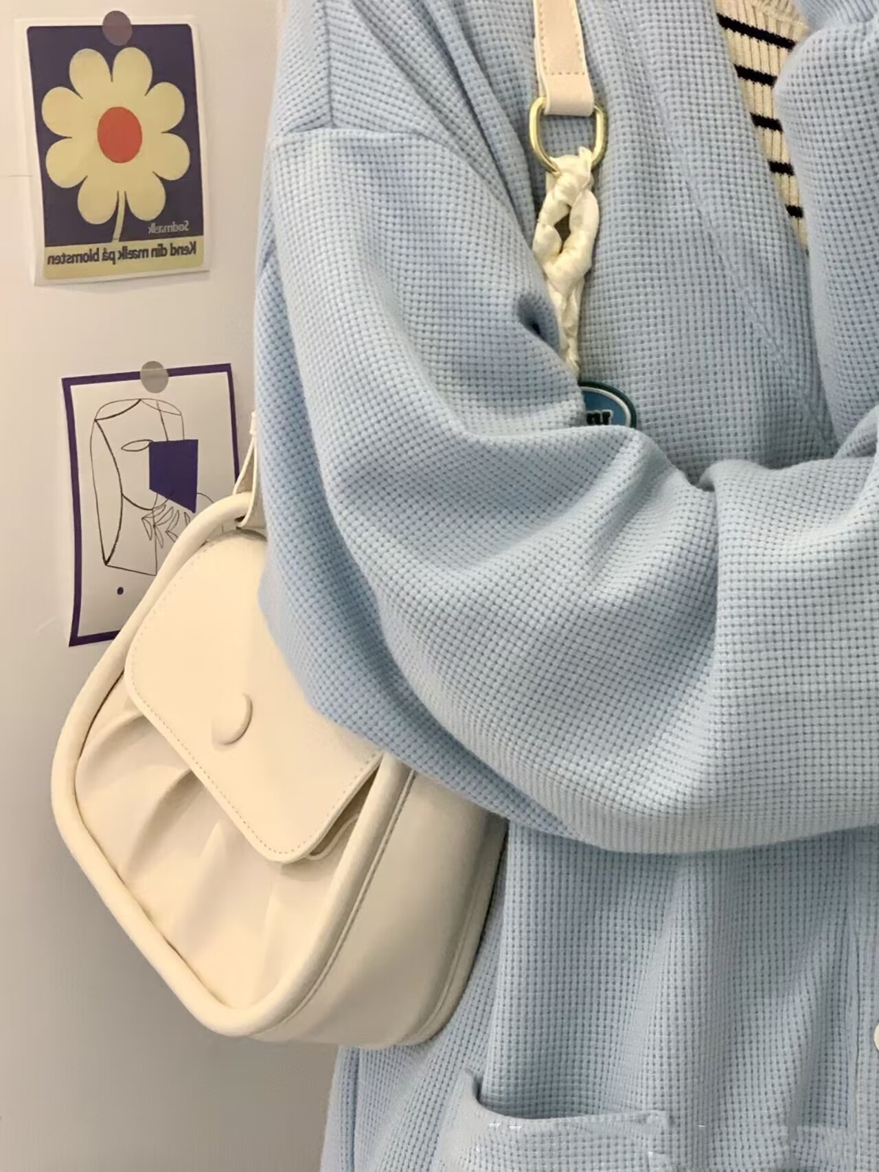 Women's Small Square Pleated All-match Shoulder Messenger Bag - Image 3