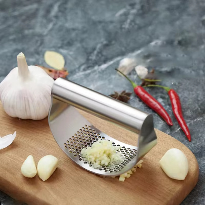 Multi-function Manual Garlic Press Stainless Steel Garlic Presse Curved Garlic Grinding Slicer Chopper Home Cooking Gadgets Tool - Image 2